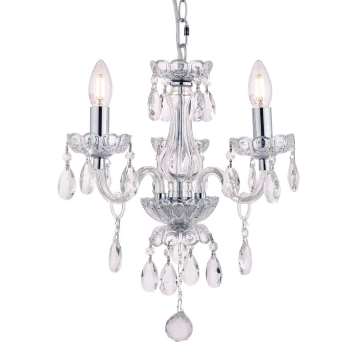 Harriet – Crystal & Polished Chrome Chandelier with 3 Lights – Laura Ashley