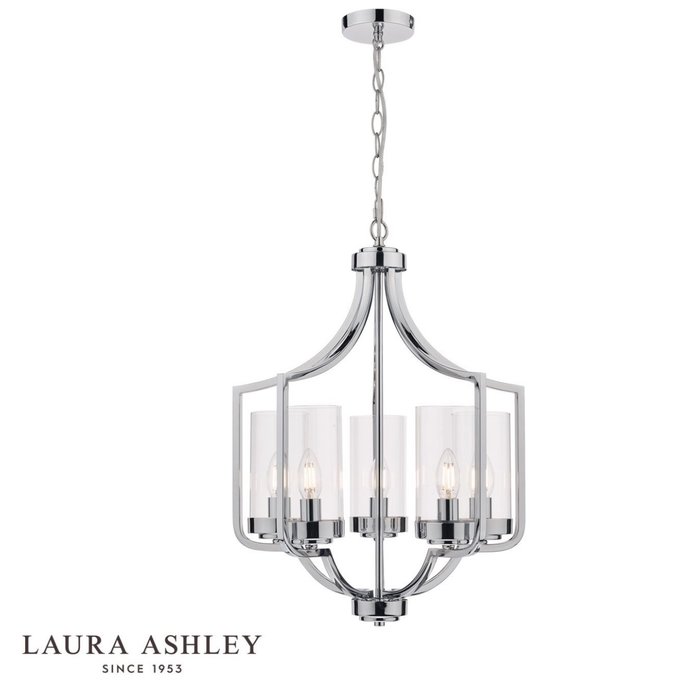 Joseph – Polished Chrome Chandelier with 5 Lights – Laura Ashley