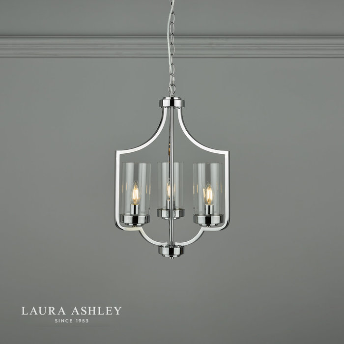 Joseph – Polished Chrome 3 Light Chandelier – Laura Ashley