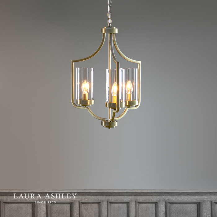 Joseph – 3 Light Antique Brass Chandelier – Laura Ashley