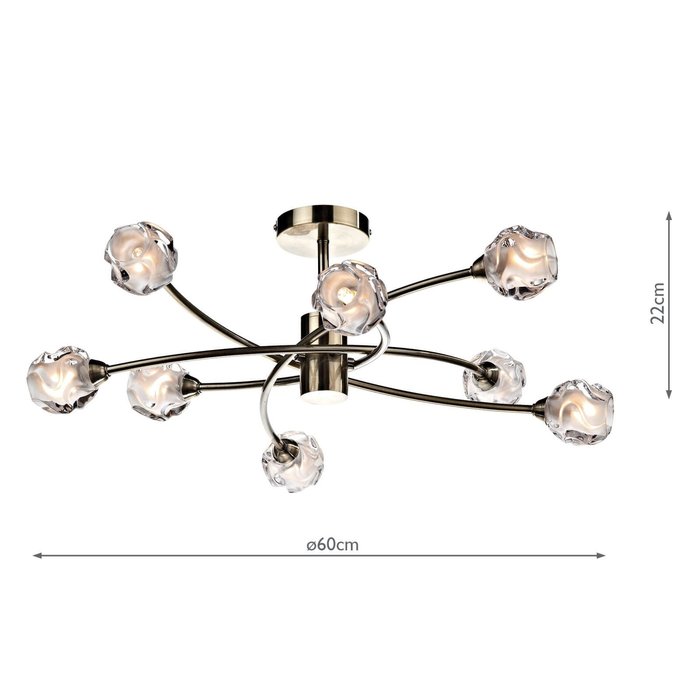 Toronto – 8 Light Semi Flush – Antique Brass