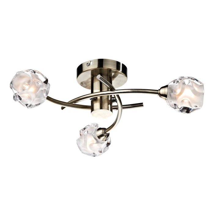 Toronto – 3 Light Semi Flush - Antique Brass