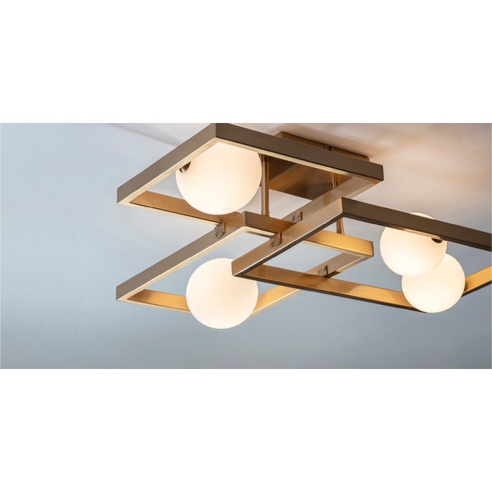 Nora – Compact Flush Light Fitting in Antique Brass Finish