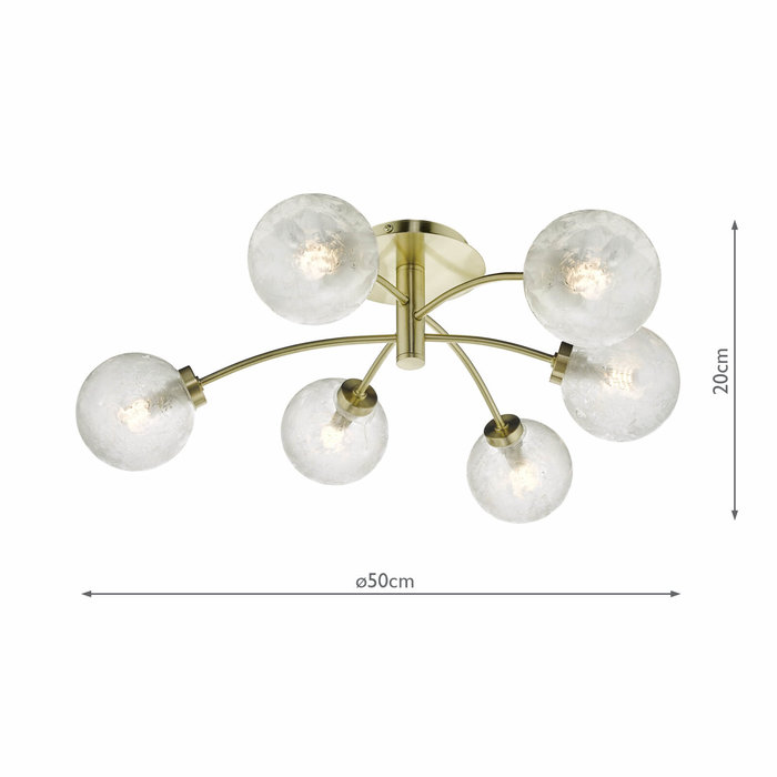 Ava - Semi Flush Ceiling Light with Glass Globes