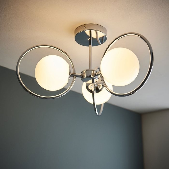 Saturn – 3 Light Semi Flush Contemporary Ceiling Light