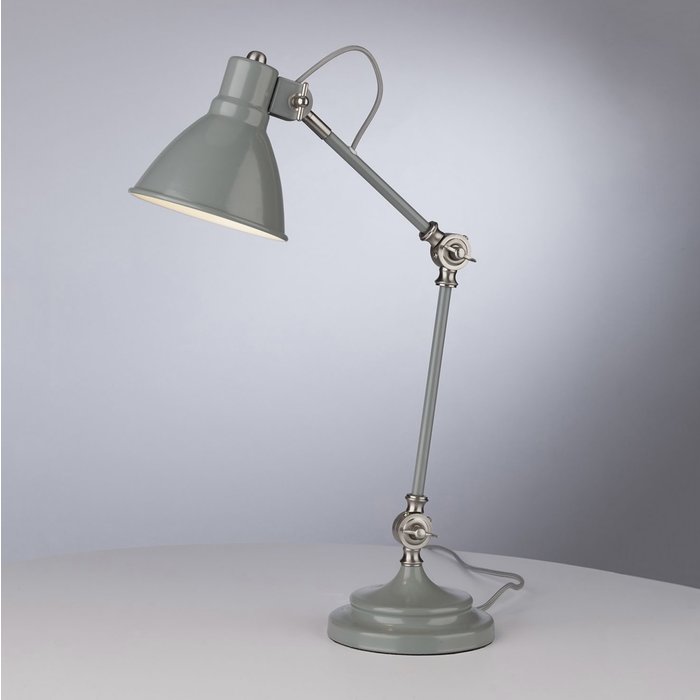 Eunice - Grey & Satin Nickel Task Lamp