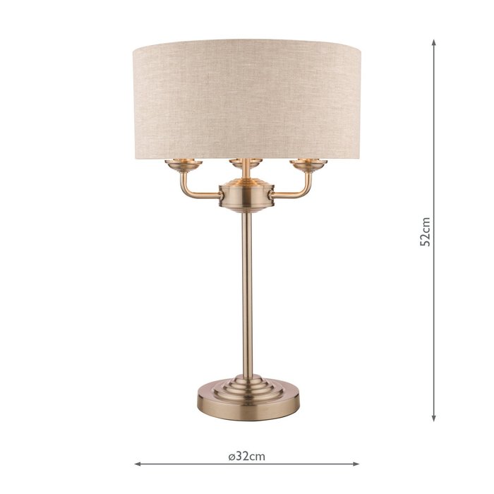 Sorrento – Brushed Chrome Table Lamp with Natural Shade – Laura Ashley