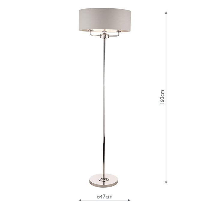 Sorrento – Polished Nickel Floor Lamp with Silver Shade – Laura Ashley