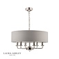 Sorrento – Polished Nickel 6 Light Ceiling Light with Silver Shade – Laura Ashley