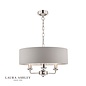 Sorrento – Polished Nickel 3 Light Ceiling Light with Silver Shade – Laura Ashley