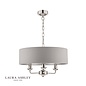 Sorrento – Polished Nickel 3 Light Ceiling Light with Silver Shade – Laura Ashley