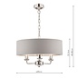 Sorrento – Polished Nickel 3 Light Ceiling Light with Silver Shade – Laura Ashley