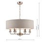 Sorrento – Brushed Chrome 6 Light Ceiling Light with Natural Shade – Laura Ashley