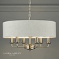 Sorrento – Brushed Chrome 6 Light Ceiling Light with Natural Shade – Laura Ashley