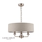 Sorrento – Brushed Chrome 3 Light Ceiling Light with Natural Shade – Laura Ashley