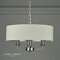 Sorrento – Brushed Chrome 3 Light Ceiling Light with Natural Shade – Laura Ashley