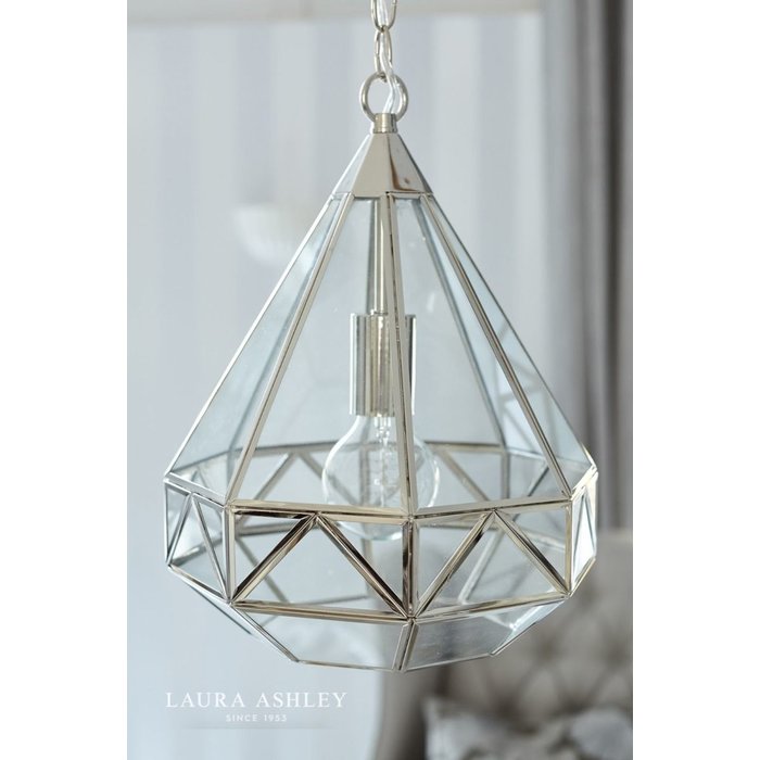 Zaria – Beautiful Polished Nickel Pendant Light – Laura Ashley