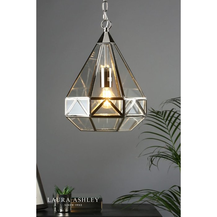 Zaria – Beautiful Polished Nickel Pendant Light – Laura Ashley