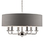 Sorrento – Nickel 6 Light Ceiling Light with Charcoal Shade – Laura Ashley