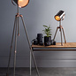 Jacob - Modern Pipe Tripod Floor Lamp - Antique Silver & Copper