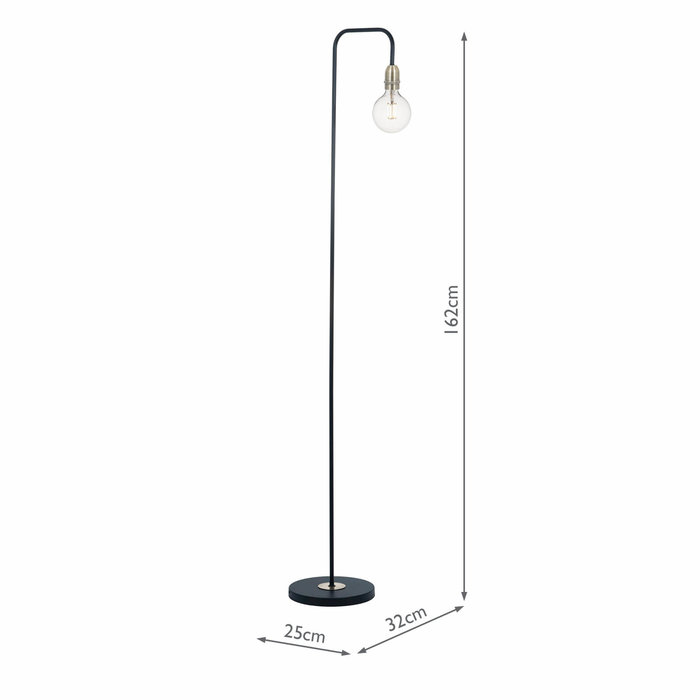 Rod - Minimalist Industrial Stick Floor Lamp - Black & Brass