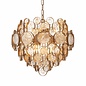 Middleham - Antique Gold Chandelier with Clear and Amber Glass Details