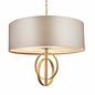 Crescent - Large Luxury Modern Drum Ceiling Light - Mink & Gold Leaf