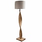 Arthur - Oak Wood Effect Twist Floor Lamp and Natural Linen Shade