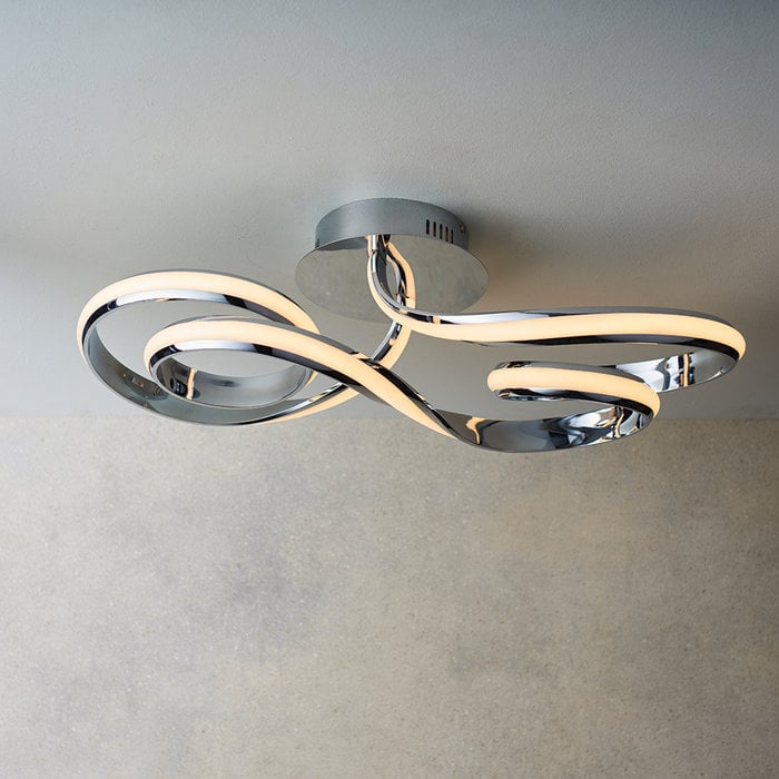 Arya - Semi Flush LED Feature Light - Polished Chrome