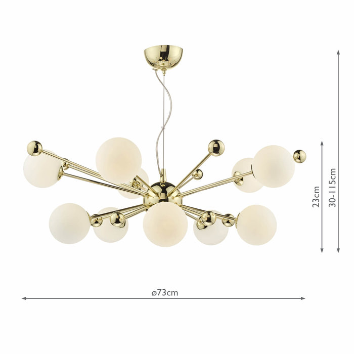 Argento - Opal Glass Sputnik Feature Pendant - Brass