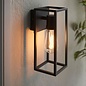 George – Black Open Cage Outdoor Wall Light