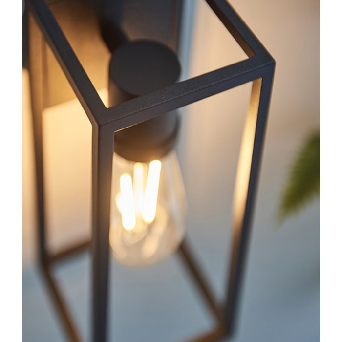 George – Black Open Cage Outdoor Wall Light