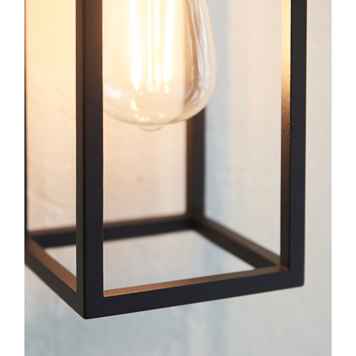 George – Black Open Cage Outdoor Wall Light