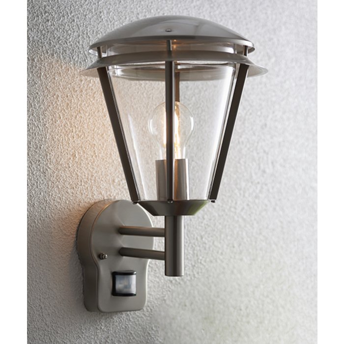 Freddie - Modern PIR Exterior Wall Light - Stainless Steel