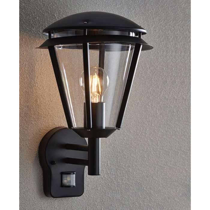 Freddie - Modern PIR Exterior Wall Light -  Matt Black