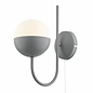 Curve - Opal Ball Matt Grey Wall Light