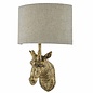 Giraffe Wall Light - Gold with Natural Linen