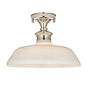 Barford - Nickel and Opal Semi Flush Ceiling Light