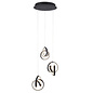 Cosma - 3 Light Twisting LED Cluster Multi Light Pendant - Black