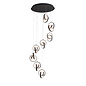 Cosma - 8 Twisting LED Cascading Pendant Light - Black