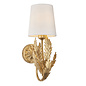 Delphine - Gold Leaf Wall Light with Ivory Shade