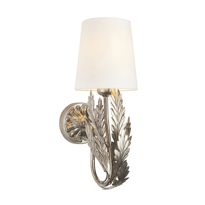 Delphine - Silver LED Wall Light with Ivory Shade