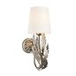 Delphine - Silver Leaf Wall Light with Ivory Shade