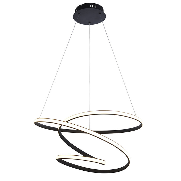 Dune - Twisting Black Spiral LED Feature Pendant Light