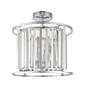 Hamilton - Chrome and Glass 3 Light Semi Flush Ceiling Light