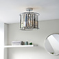 Hamilton - Chrome and Glass 3 Light Semi Flush Ceiling Light