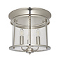 Hampworth - Nickel and Glass 3 Light Flush Ceiling Light