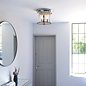 Hampworth - Nickel and Glass 3 Light Flush Ceiling Light