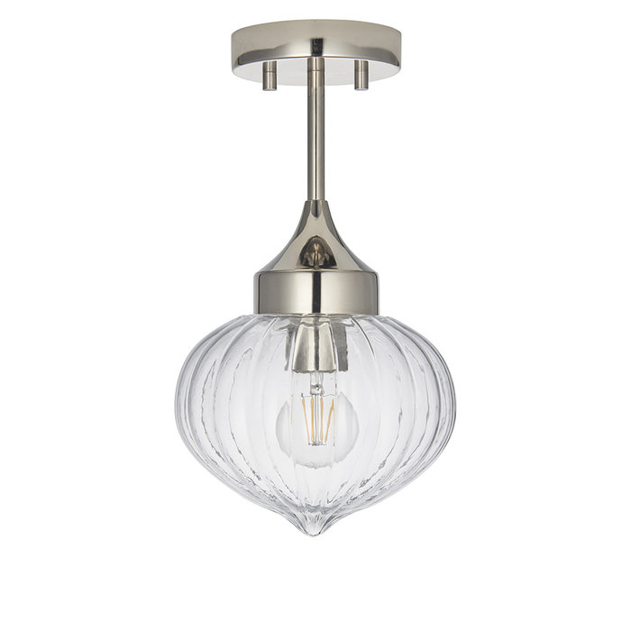 Addington - Chrome and Glass Semi Flush Ceiling Light