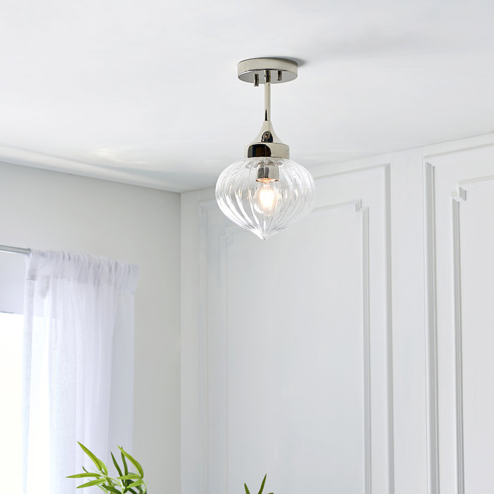 Addington - Chrome and Glass Semi Flush Ceiling Light